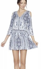 Alice + Olivia Jolene Cold Shoulder Dress Blue Size 2 NWOT 