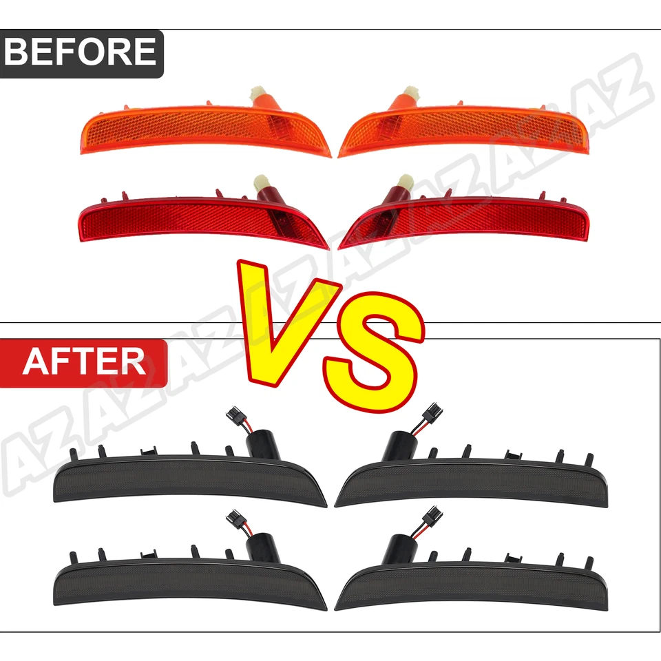 Juego de 4 piezas de luces de señalización laterales traseras + delanteras para Dodge Viper 13-17 carcasa de humo Foto 3 de 4
