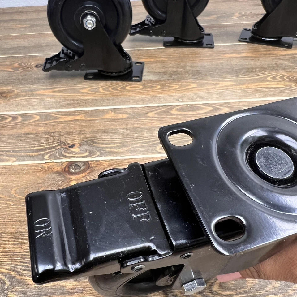 Gummi Lenkrolle 4er Set Feststellrollen - Bild 4 von 4