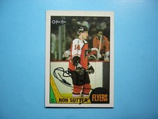 1987/88 O-PEE-CHEE NHL HOCKEY CARD #113 RON SUTTER EX/NM AUTO AUTOGRAPH OPC