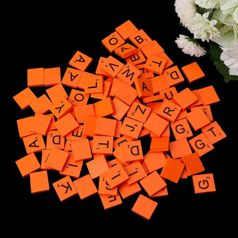 100Pcs Colourful Tiles Mix Letters Varnished eBay
