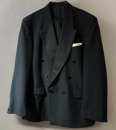 MOORCROFT FINE TAILORING VINTAGE BLACK TUXEDO DRESS SUIT UK 44
