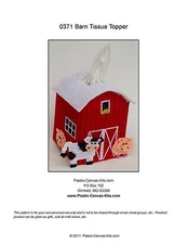 Barn Tissue Topper-Pig, Cow-Plastic Canvas Pattern or Kit