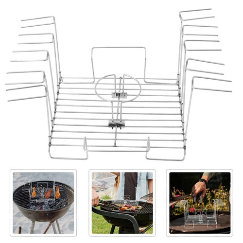 Stainless Steel Barbecue Grill Roasting Rack Chicken Drumstick Leg Tool