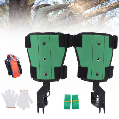 2 Gears Tree Climbing Spike Set Safety Belt Rope Lanyard Rescue Belt Adjustable