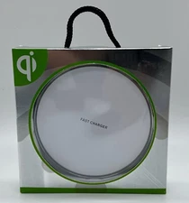 Wireless Fast Phone Charging Pad Mat Dock Charger Stand White With USB Cable