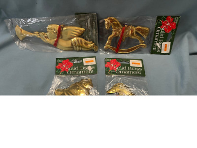 Holiday Traditions Solid Brass Christmas Ornaments Set of 8 NEW