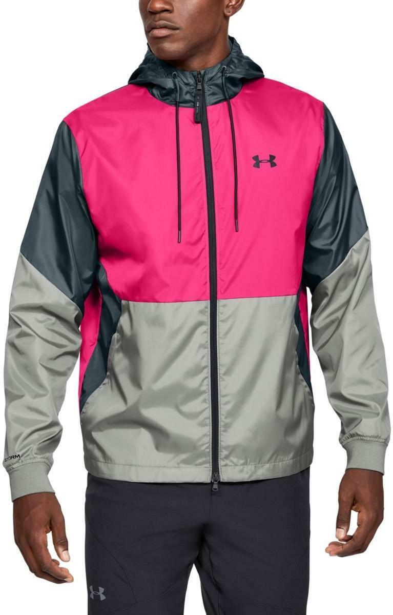 Under Armour Men's Pink/Silver Lightweight UA Legacy Windbreaker Full Zip  Jacket