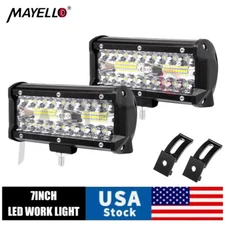 2x 7Inch 30000LM LED Work Light Bar Flood Spot Pod Offroad Fog Driving ATV Truck