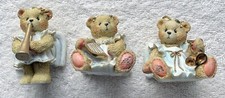 Cherished Teddies THREE ANGEL ORNAMENTS~TRUMPET~HARP~BELLS 912980 NEW MINT NRFB