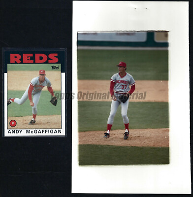 Andy McGaffigan  Reds 1986 Topps Original Extra Photo 5x8 Vault Archives Proof