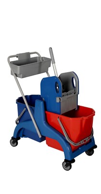 Wischwagen 2x25L Doppelfahrwagen Putzwagen Reinigungswagen mit Korb