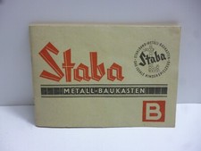 Staba METALL-BAUKASTEN Modell B Original Anleitungsbuch mit Vorlagen 1960   DDR