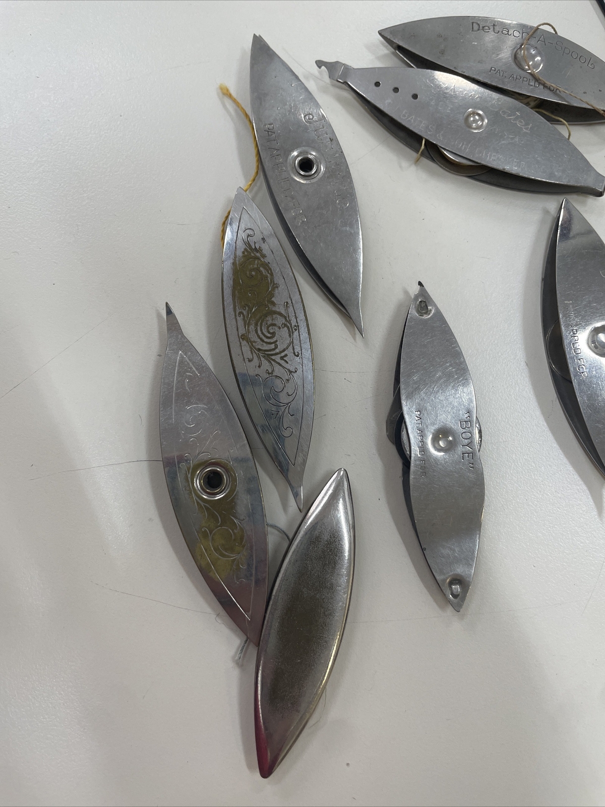 Lot of 8 Vintage Tatting Shuttles Metal Detatch Bates Boye eBay