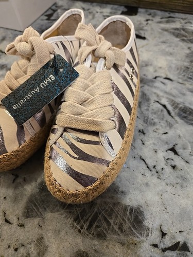 EMU Australia Women's Agonis Zebra Espadrille Sneakers Size 5 Metallic Print NEW - Bild 2 von 8