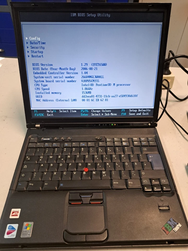 Lenovo Thinkpad T43 2668 Inkl. Sation Netzteil - Bild 4 von 4
