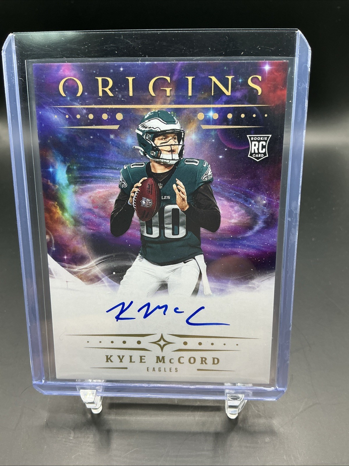 2025 Panini Origins Football Kyle McCORD Rookie On Card Auto Eagles #RA-KMC GC