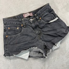 Vintage Levi's 569 Shorts Women 29 Black Loose Straight Cutoff Festival Summer