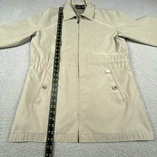 Vintage Mercedes Benz Jacket Mens Large Beige Windbreaker Coat Full Zip Lined image 5