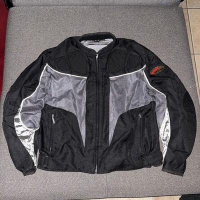 Vintage Hein Gericke Black/Gray Motorcycle Padded Jacket Men s Size 2XL Biker 2X
