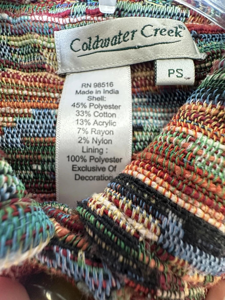 Chaqueta Mujer Talla S Multicolor Bordada Floral Botón Frontal Cottagecore Otoño Foto 4 de 4