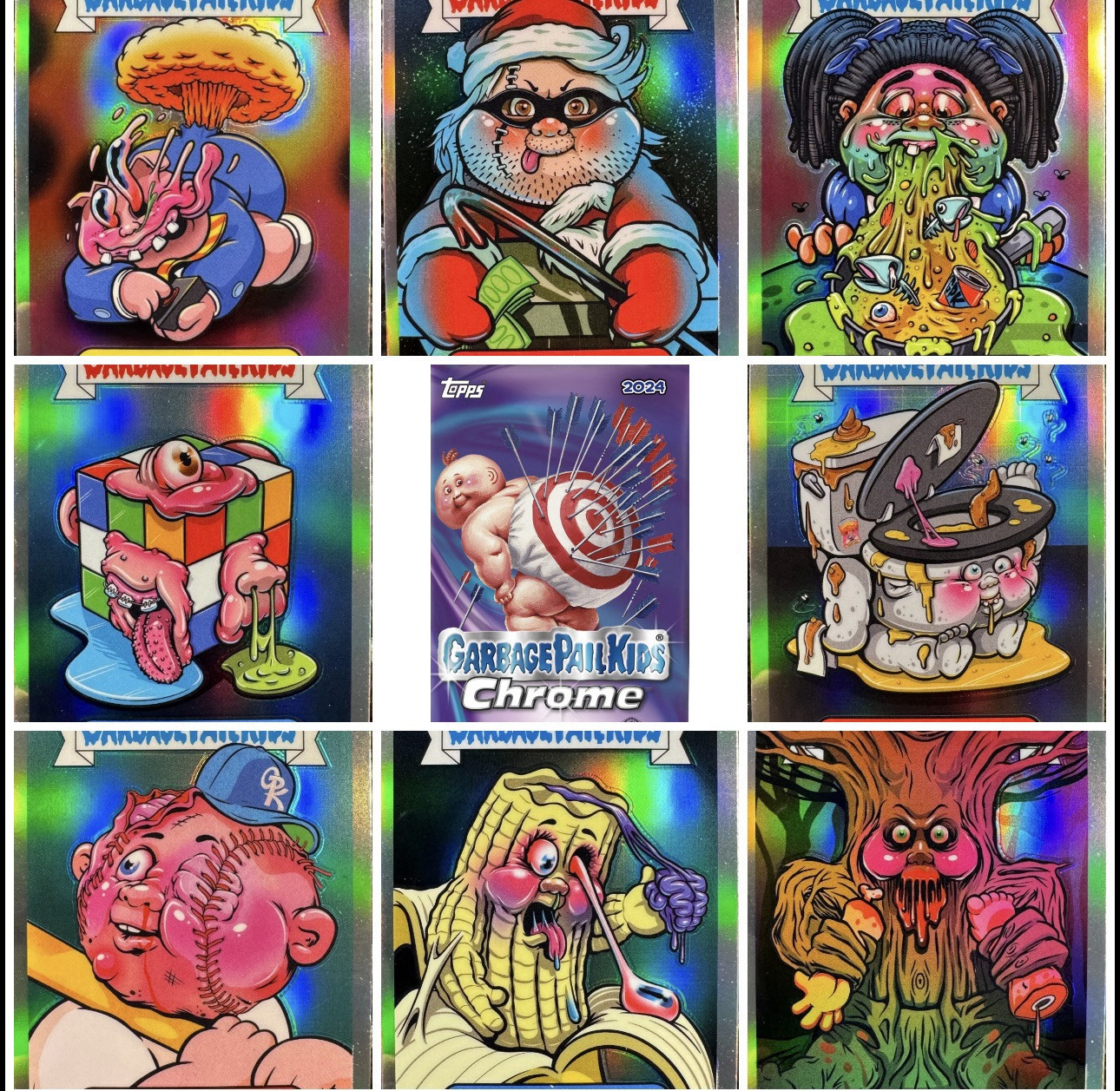 ART BY RORY 2024 Garbage Pail Kids Chrome Series 7 Complete Your