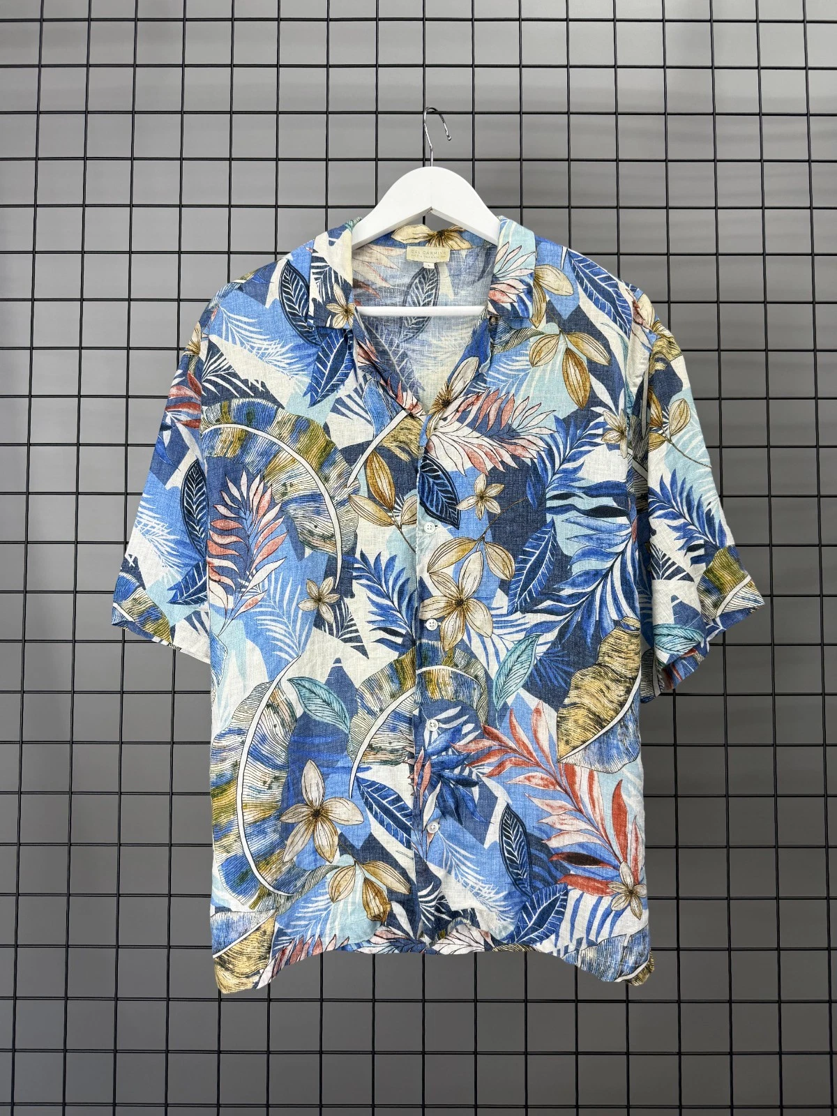 Del Carmine linen floral men's shirt size L Duties Paid (USA)