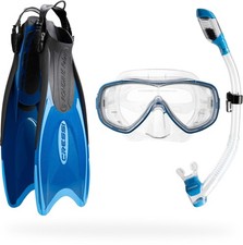 Cressi Adult Light Weight Premium Travel Snorkel Set - Mask  Fins Made in It...