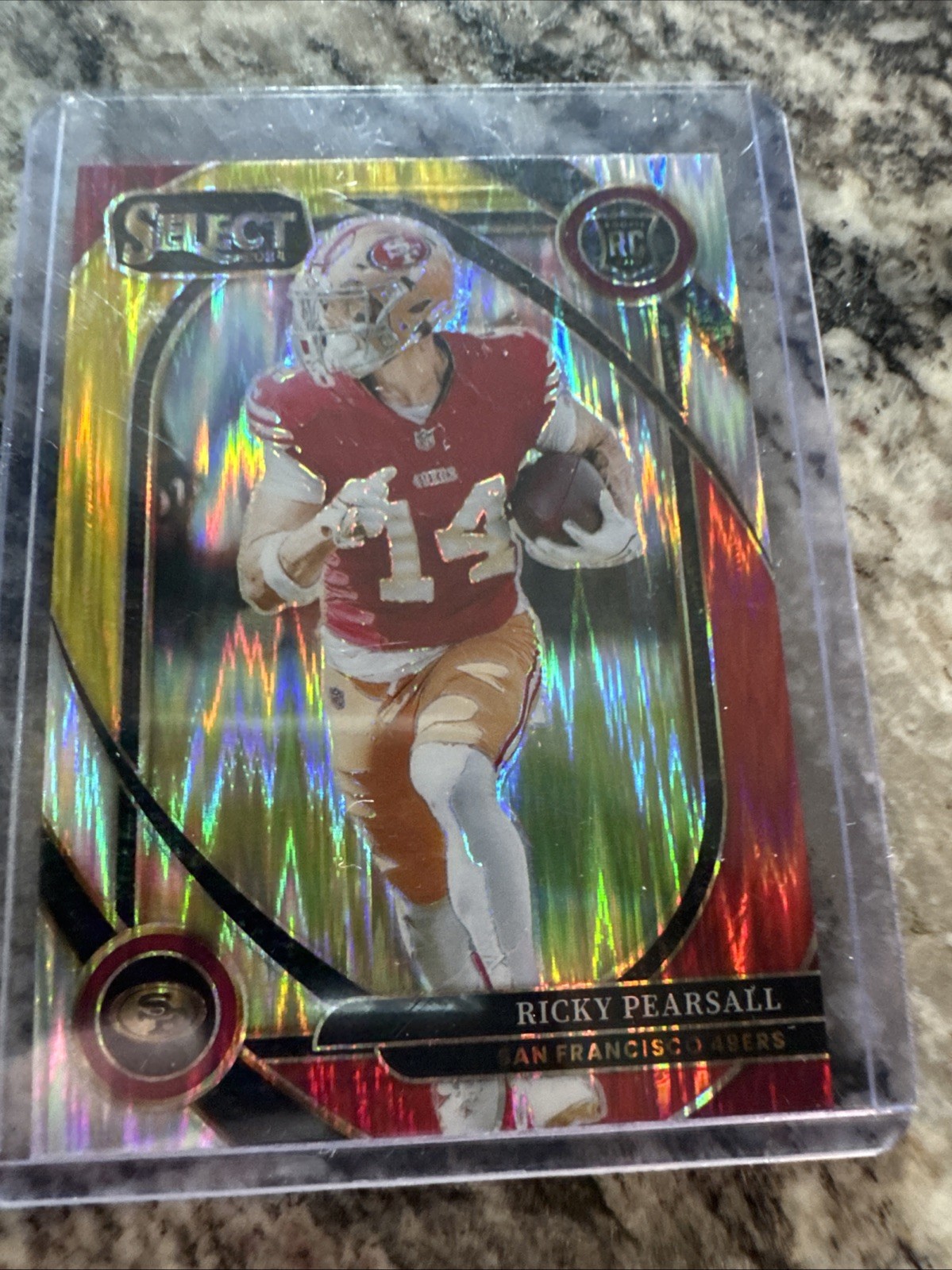 2024 Panini Select - Club Level Ricky Pearsall #285 Red & Yellow Shock Prizm...