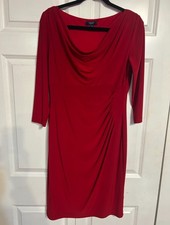 Chaps (Ralph Lauren sub-brand) women’s red draped sheath dress