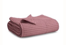 Comfy Cubs Waffle Weave Baby Blanket 40 x 40 Soft Cozy Mauve New