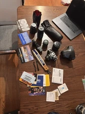 Olympus OM-10 35mm Film Camera Kit - Mint Condition + Winder + Extras