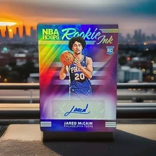 Jared McCain 2024-25 Panini NBA Hoops Rookie Ink RC Auto 76ers #RI-JAR Refractor
