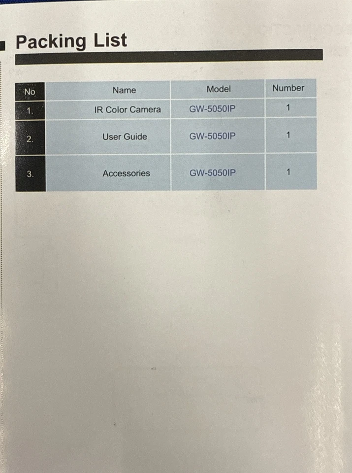 GW-5050IP HD IR Color IP Outdoor Bullet Security Camera - Image 3 of 3