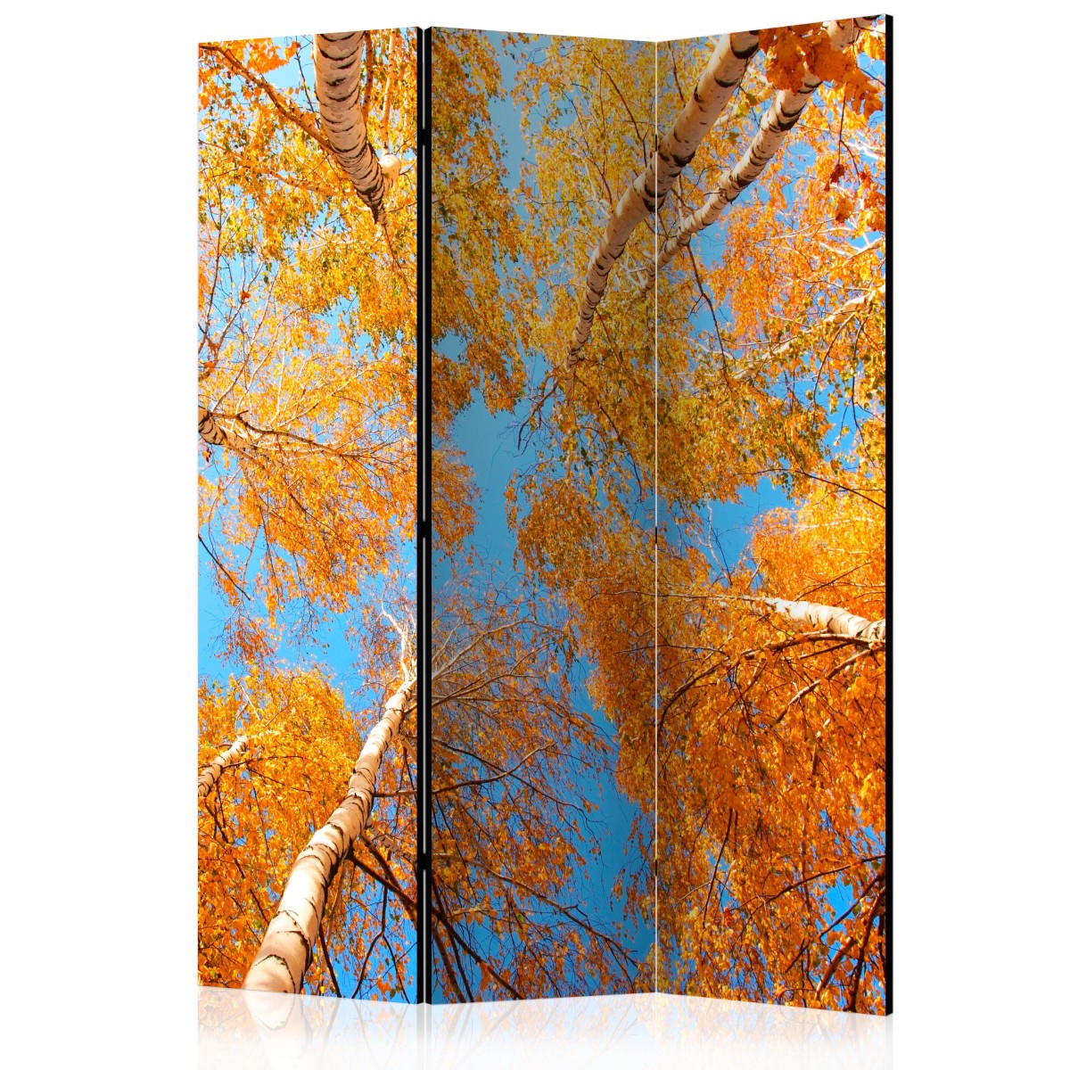 Paravent 3 volets Autumnal Treetops 135x172cm en bois massif et toile HD