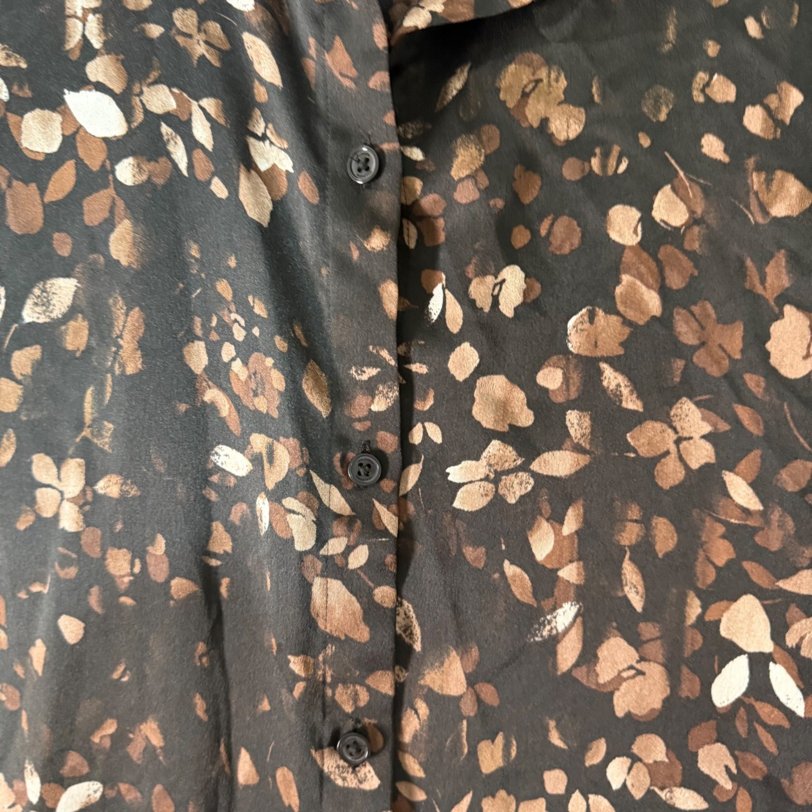 HALOGEN Floral Print Button Front Collared Long S… - image 2