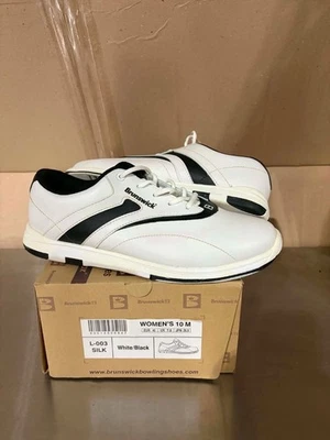 USED Brunswick Silk White/Black Women's Bowling Shoes SIZE 10 (EBAY) - Image 1 of 2