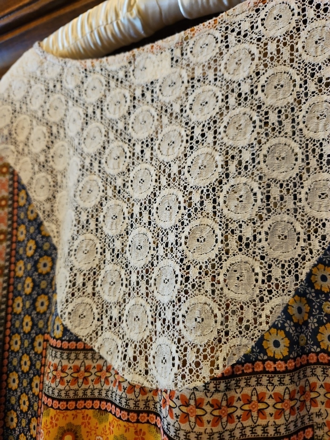 New Directions Sheer Patchwork Lace Insert Flowy … - image 6