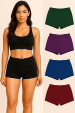 Womens Ladies Girls Neon Lycra Stretchy Sexy Hot Pants Dancing Party Shorts LXL