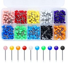600 Pcs Multi-Color Push Pins 1/8 Inch Small Map Tacks Round Head for Cork Board