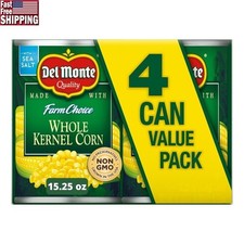 Whole Kernel Corn Canned Vegetables Non-GMO Pack of 4 Ready to Eat Side Dish New