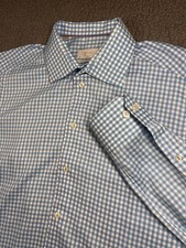 Eton Shirt Mens Size 42 16.5 Slim Ginham Blue White Check Contemporary Button Up