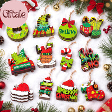 36 Pcs Christmas Ornaments for Tree, Hanging Wooden Christmas Decorations