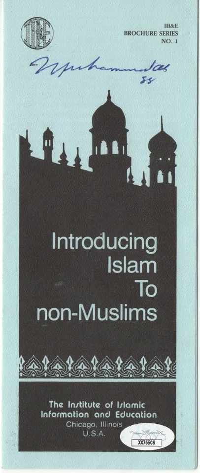 Folleto religioso autografiado firmado por Muhammad Ali Introducción al Islam JSA XX76508