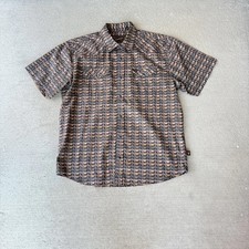 Howler Brothers Men  s Pearl Snap Shirt L Long Sleeve Western Desert Cactus Print