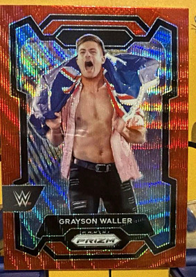 Panini 2024 Prizm WWE Grayson Waller #154 Ruby Wave Prizm Card