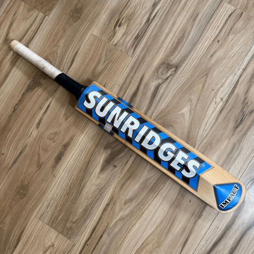 Sunridges Blue Black Beige Impact Cricket Bat Genuine Willow