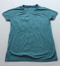 Athleta Women's Solid Short Sleeve Momentum Seamless Tee EJ3 Blue Medium