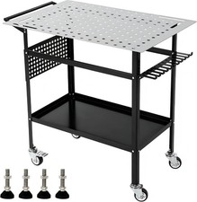 Welding Workbench 36"x24" Welding Table with Pegboard Holes Hooks 800LBS Load