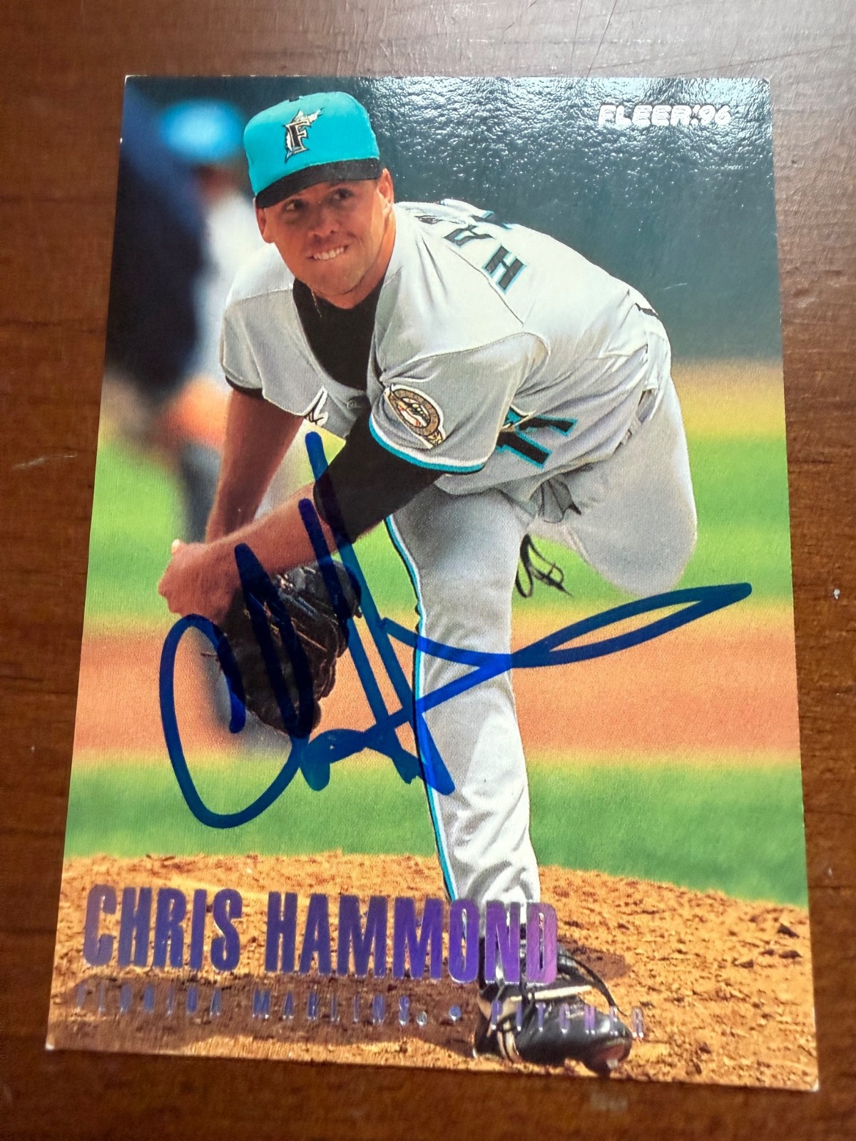 Chris Hammond Signed 1996 Fleer Tiffany Autograph